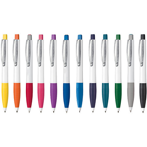 Kugelschreiber CLUB , Ritter-Pen, azurblau/weiß, ABS-Kunststoff, 14,20cm (Länge), Bild 4