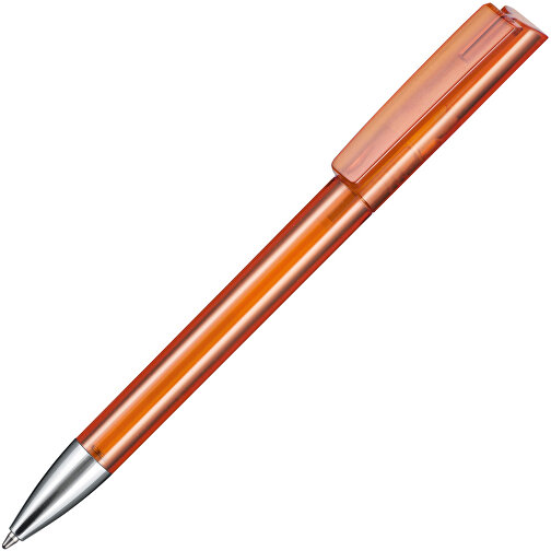Kugelschreiber GLORY TRANSPARENT , Ritter-Pen, flamingo, ABS-Kunststoff, Messing, 14,20cm (Länge), Bild 2