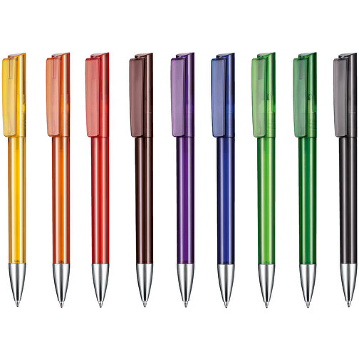 Kugelschreiber GLORY TRANSPARENT , Ritter-Pen, feuer-rot, ABS-Kunststoff, Messing, 14,20cm (Länge), Bild 4