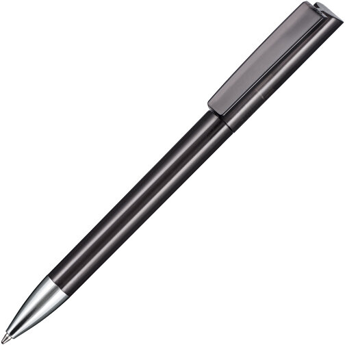 Kugelschreiber GLORY TRANSPARENT , Ritter-Pen, rauch-grau, ABS-Kunststoff, Messing, 14,20cm (Länge), Bild 2
