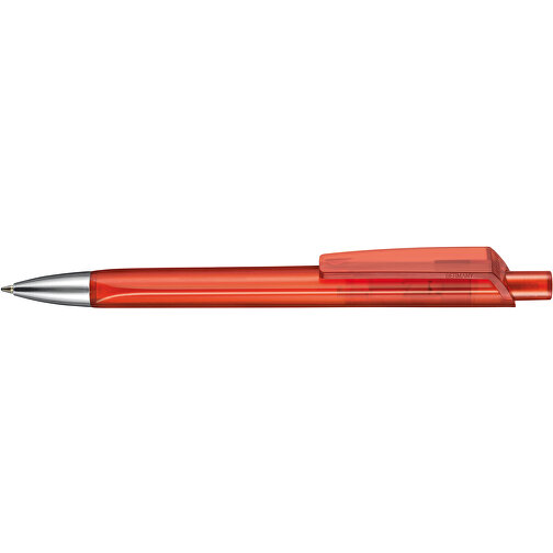 Kugelschreiber TRI-STAR TRANSPARENT , Ritter-Pen, feuer-rot, ABS-Kunststoff, 14,00cm (Länge), Bild 3