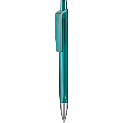Kugelschreiber TRI-STAR TRANSPARENT , Ritter-Pen, smaragd-grün, ABS-Kunststoff, 14,00cm (Länge), Bild 1
