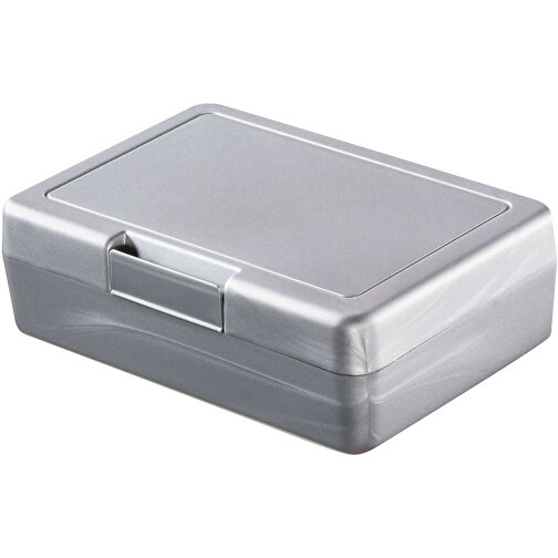 Vorratsdose 'Lunch-Box' , standard-silber, Kunststoff, 16,20cm x 5,00cm x 11,30cm (Länge x Höhe x Breite), Bild 1
