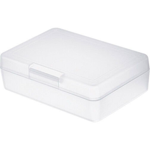 Vorratsdose 'Lunch-Box' , transparent-milchig, Kunststoff, 16,20cm x 5,00cm x 11,30cm (Länge x Höhe x Breite), Bild 1
