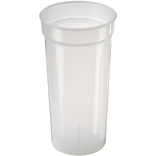 Trinkbecher 'Pfand' 0,5 L , transparent-milchig, Kunststoff, 16,60cm (Höhe), Bild 1