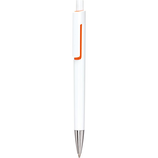 Kugelschreiber MIAMI , orange, weiss, Kunststoff, 14,00cm (Länge), Bild 1