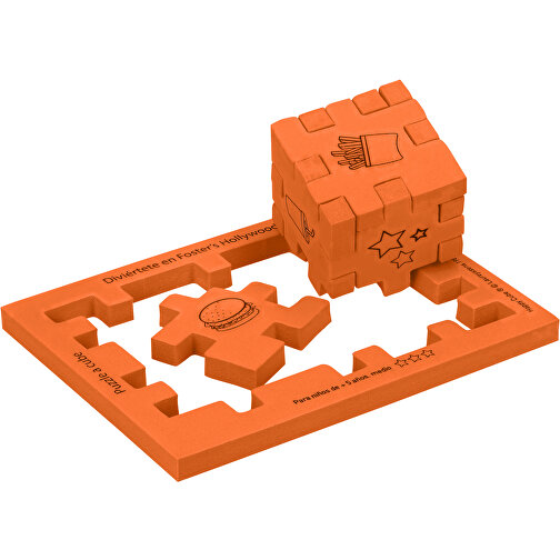 Happy Cube® 4 Cm³ , orange, EVA-Schaum, 12,00cm x 0,80cm x 9,00cm (Länge x Höhe x Breite), Bild 1