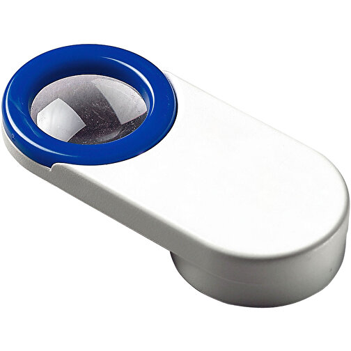 Magnet 'Lupe' , standard-blau PS, Kunststoff, 6,60cm x 1,20cm x 3,00cm (Länge x Höhe x Breite), Bild 1