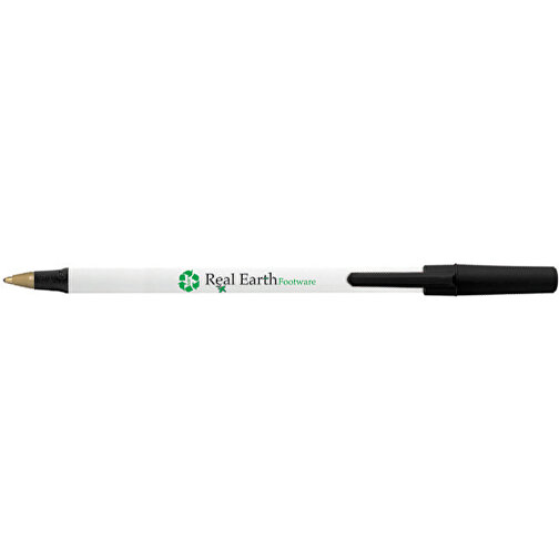 BIC® Ecolutions® Round Stic™ Kugelschreiber , BiC, schwarz/weiss, 70% Kunstoff recycelten, 1,20cm x 15,00cm (Länge x Breite), Bild 3
