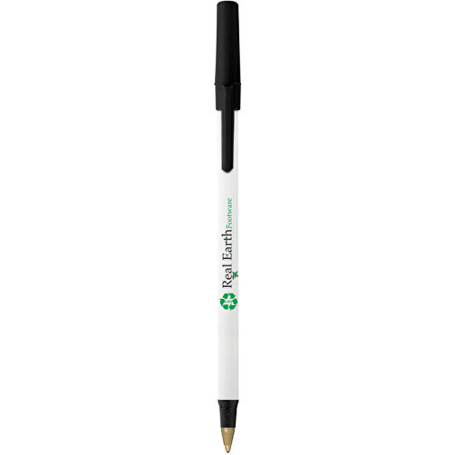 BIC® Ecolutions® Round Stic™ Kugelschreiber , BiC, schwarz/weiß gefr., 70% Kunstoff recycelten, 1,20cm x 15,00cm (Länge x Breite), Bild 1