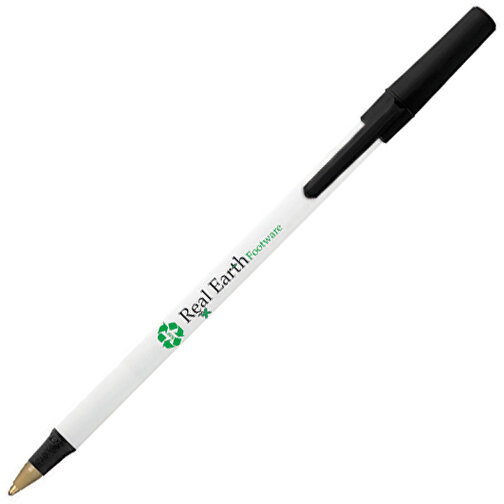 BIC® Ecolutions® Round Stic™ Kugelschreiber , BiC, schwarz/weiß gefr., 70% Kunstoff recycelten, 1,20cm x 15,00cm (Länge x Breite), Bild 2