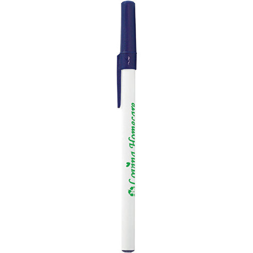 BIC® Ecolutions® Round Stic™ Kugelschreiber , BiC, marineblau/weiß gefr., 70% Kunstoff recycelten, 1,20cm x 15,00cm (Länge x Breite), Bild 1