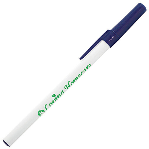 BIC® Ecolutions® Round Stic™ Kugelschreiber , BiC, marineblau/weiss gefr., 70% Kunstoff recycelten, 1,20cm x 15,00cm (Länge x Breite), Bild 2