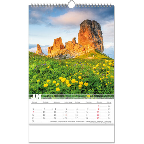 Calendario 'Bergwelten' en formato 24 x 38,5 cm, con encuadernación Wire-O, Imagen 7