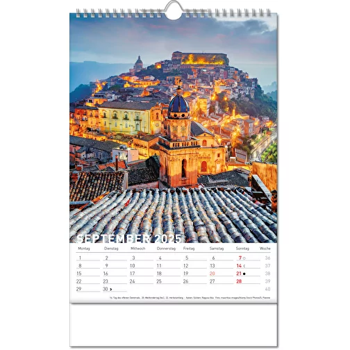 Calendrier 'Destinations' au format 24 x 38,5 cm, avec reliure Wire-O, Image 10