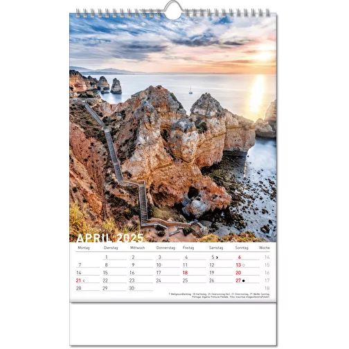 Calendrier 'Destinations' au format 24 x 38,5 cm, avec reliure Wire-O, Image 5