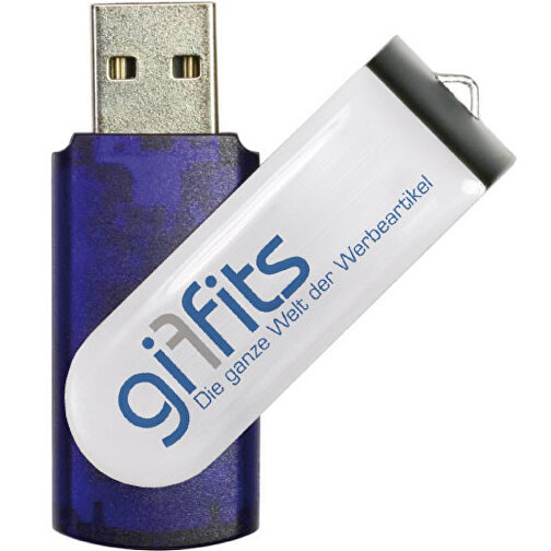 USB-Stick SWING 3.0 DOMING 16GB , Promo Effects MB , blau transparent MB , 16 GB , Kunststoff/ Aluminium MB , 10 - 45 MB/s MB , 5,70cm x 1,00cm x 1,90cm (Länge x Höhe x Breite), Bild 1