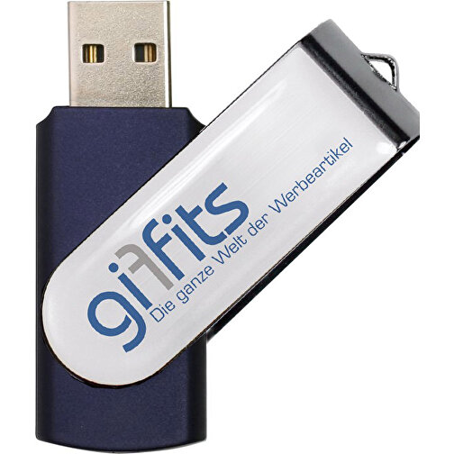 USB Stick SWING 3.0 DOMING 8GB , Promo Effects MB , dunkelblau MB , 8 GB , Kunststoff/ Aluminium MB , 10 - 45 MB/s MB , 5,70cm x 1,00cm x 1,90cm (Länge x Höhe x Breite), Bild 1