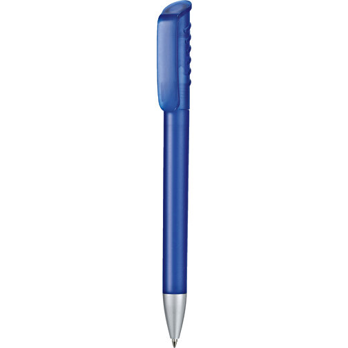 Kugelschreiber TOP SPIN FROZEN , Ritter-Pen, blau-frozen, ABS-Kunststoff, 14,10cm (Länge), Bild 1