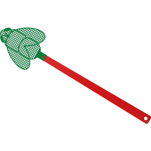 Fliegenklatsche 'Brummi' , rot, grün, PE+PS, 41,20cm x 0,50cm x 10,20cm (Länge x Höhe x Breite), Bild 1