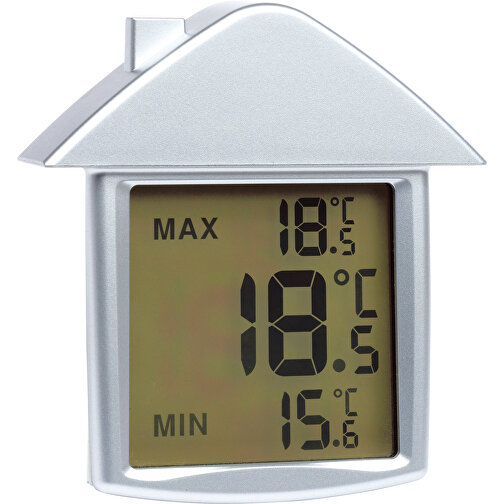 Thermometer COMFORT , silber, Kunststoff / Glas, 9,70cm x 2,50cm x 8,90cm (Länge x Höhe x Breite), Bild 1