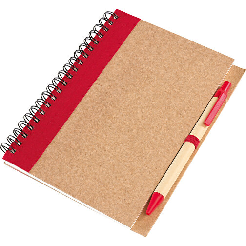 Notizringbuch RECYCLE L , rot, Papier, 18,00cm x 0,80cm x 13,50cm (Länge x Höhe x Breite), Bild 1