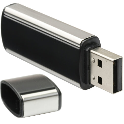 USB Stick Belt , Promo Effects MB , schwarz / silber MB , 4 GB , Kunststoff/ Aluminum MB , 3 - 10 MB/s MB , 5,80cm x 1,00cm x 1,70cm (Länge x Höhe x Breite), Bild 2