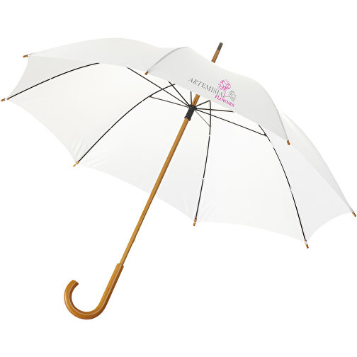 Jova 23' Regenschirm Mit Holzstange Und -griff , weiss, Polyester, 89,00cm (Höhe), Bild 4