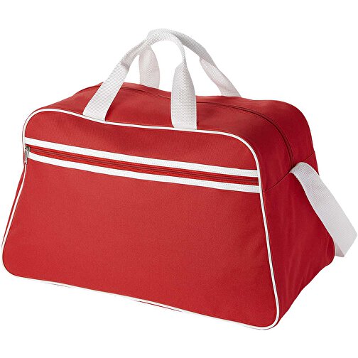 San Jose Sporttasche 30L , rot / weiss, 600D Polyester, 48,00cm x 28,00cm x 25,00cm (Länge x Höhe x Breite), Bild 1