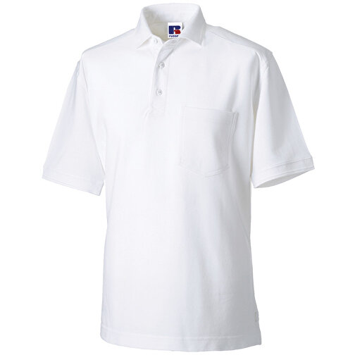 Workwear Pocket Polo , Russell, weiß, 93% Baumwolle, 7% Polyester, XS, , Bild 1