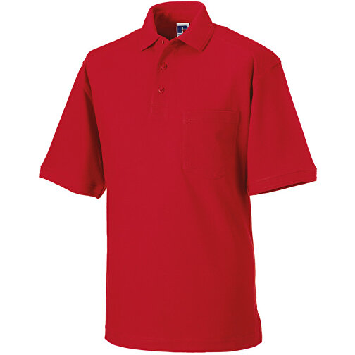 Workwear Pocket Polo , Russell, rot, 93% Baumwolle, 7% Polyester, S, , Bild 1