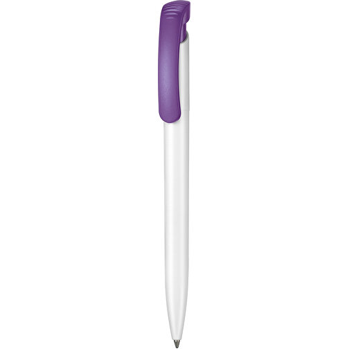 Kugelschreiber CLEAR , Ritter-Pen, violett/weiss, ABS-Kunststoff, 14,80cm (Länge), Bild 1