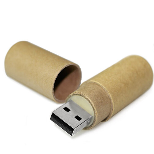 USB Stick CYLINDER 2GB , Promo Effects MB , braun MB , 2 GB , Recyceltes Papier MB , 3 - 10 MB/s MB , 6,70cm x 1,70cm x 2,00cm (Länge x Höhe x Breite), Bild 1
