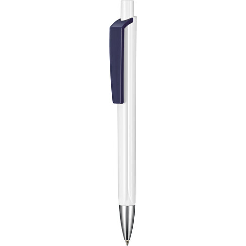 Kugelschreiber TRI-STAR , Ritter-Pen, nachtblau/weiss, ABS-Kunststoff, 14,00cm (Länge), Bild 1