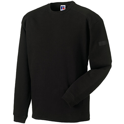 Workwear-Sweatshirt Crew Neck , Russell, schwarz, 80% Baumwolle, 20% Polyester, XS, , Bild 1
