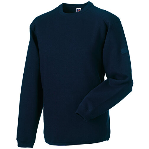 Workwear-Sweatshirt Crew Neck , Russell, navy blau, 80% Baumwolle, 20% Polyester, S, , Bild 1