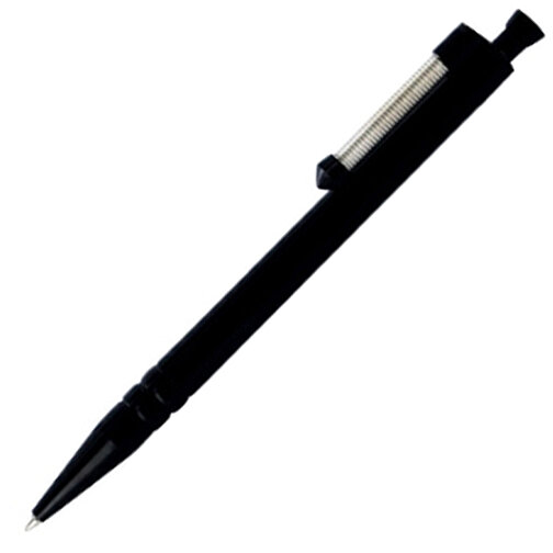 Kugelschreiber SPRING , Ritter-Pen, schwarz, ABS-Kunststoff, 14,10cm (Länge), Bild 2