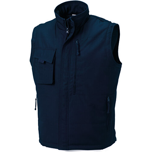 Workwear Bodywarmer , Russell, navy blau, Aussenmaterial: 65 % Polyester, 35 % Baumwoll-Canvas, Wattierung: 100 % Polyester, L, , Bild 1