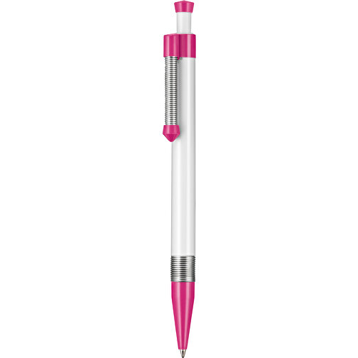 Kugelschreiber Spring SP , Ritter-Pen, pink/weiss, ABS-Kunststoff, 14,10cm (Länge), Bild 1