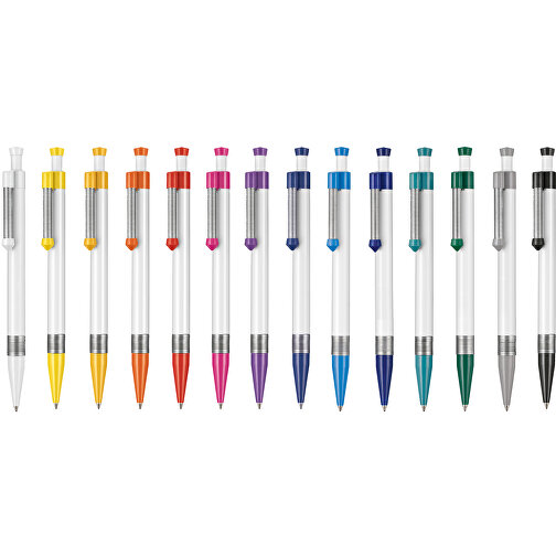 Kugelschreiber Spring SP , Ritter-Pen, steingrau/weiss, ABS-Kunststoff, 14,10cm (Länge), Bild 4