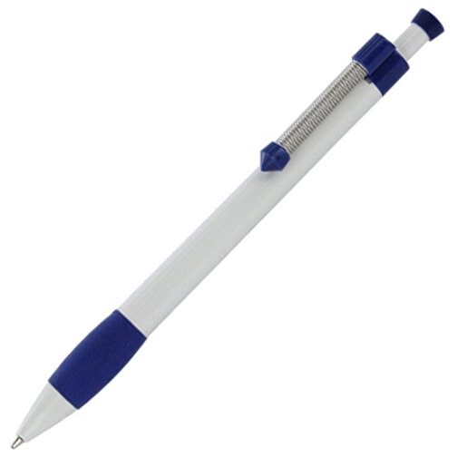 Kugelschreiber Spring Grippy , Ritter-Pen, nachtblau/weiss, ABS-Kunststoff, 14,10cm (Länge), Bild 2
