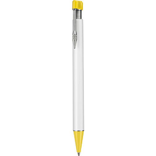 Kugelschreiber EMPIRE , Ritter-Pen, zitronen-gelb/weiß, ABS-Kunststoff, 14,50cm (Länge), Bild 1
