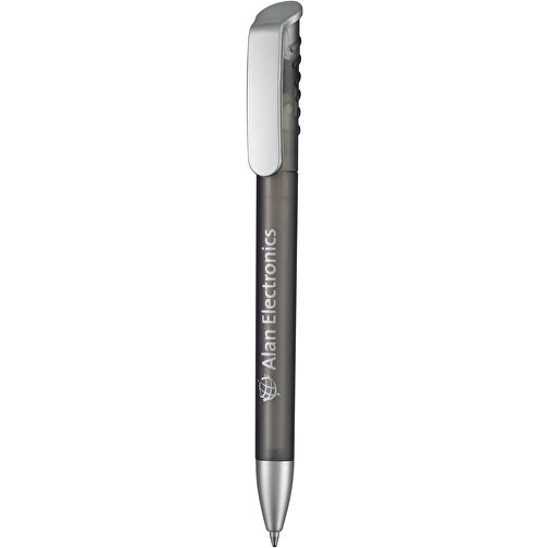 Kugelschreiber Top Spin Frozen SI , Ritter-Pen, schwarz-frozen/silber, ABS-Kunststoff, 14,10cm (Länge), Bild 1