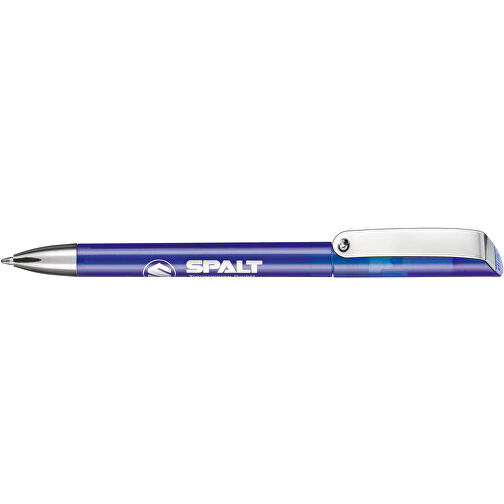 Kugelschreiber GLOSSY TRANSPARENT , Ritter-Pen, blau-transparent, ABS-Kunststoff, 14,20cm (Länge), Bild 3