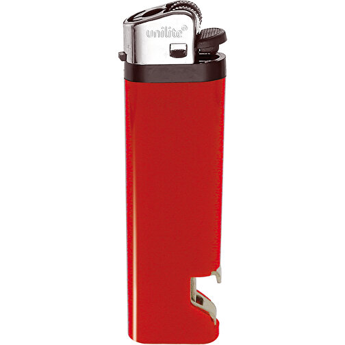Unilite® U-30 OP 02 Reibradfeuerzeug , Unilite, vollfarbe rot, AS/ABS, 1,10cm x 8,10cm x 2,30cm (Länge x Höhe x Breite), Bild 1