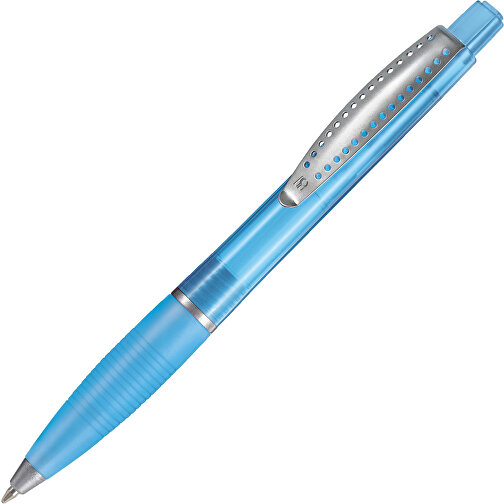 Kugelschreiber Club Transparent SI , Ritter-Pen, karibik-blau, ABS-Kunststoff, 14,20cm (Länge), Bild 2