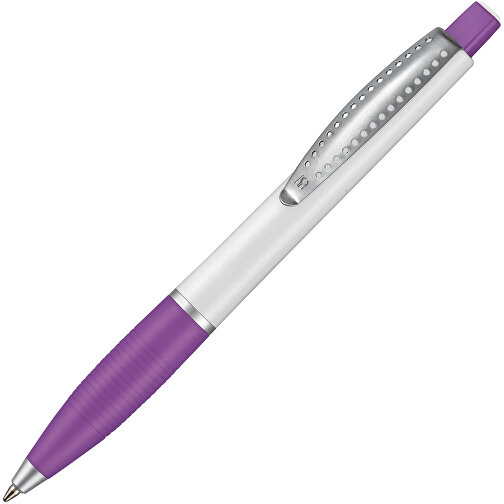 Kugelschreiber Club SI , Ritter-Pen, violett/weiss, ABS-Kunststoff, 14,20cm (Länge), Bild 2