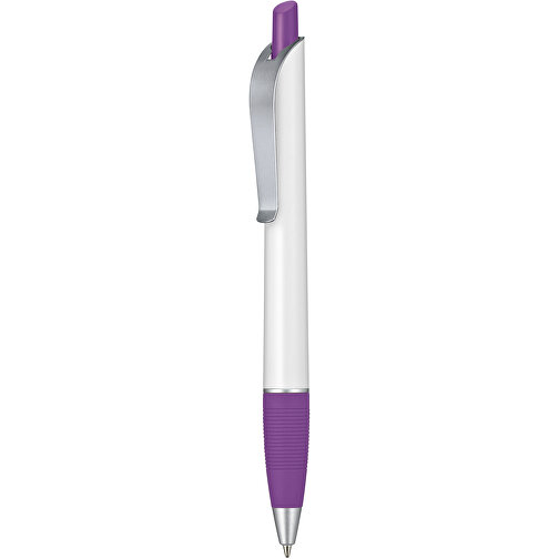 Kugelschreiber Bond , Ritter-Pen, violett/weiss, ABS-Kunststoff, 14,30cm (Länge), Bild 1