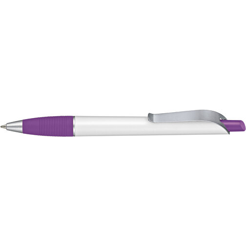 Kugelschreiber Bond , Ritter-Pen, violett/weiß, ABS-Kunststoff, 14,30cm (Länge), Bild 3