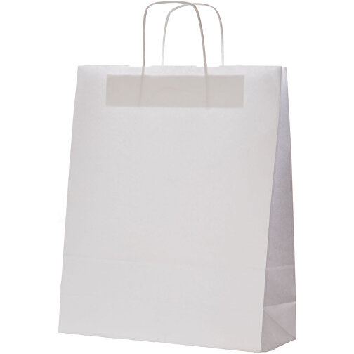 Krafttaschen Weißes Papier, Gedrehte Griffe , weiß, Papier, 31,00cm x 39,00cm x 17,00cm (Länge x Höhe x Breite), Bild 1
